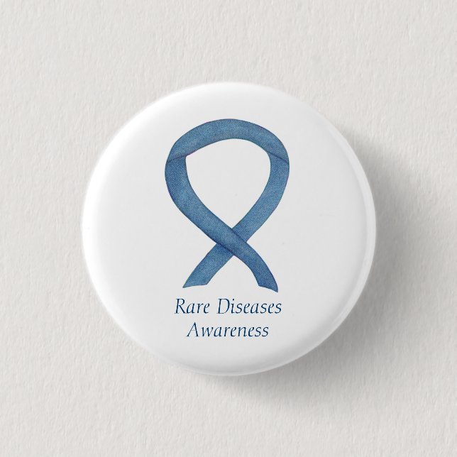Rare Diseases Denim Awareness Ribbon Pin (Front)