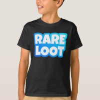 Rare Loot Gamer Neon Blue White Typography