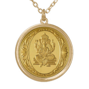 RARE LORD GANESH COIN LOCKET GOLD PLATED NECKLACE