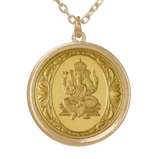 RARE LORD GANESH COIN LOCKET GOLD PLATED NECKLACE