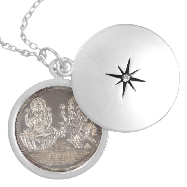 RARE LORD GANESH & LAKSHMI COIN LOCKET (Front)
