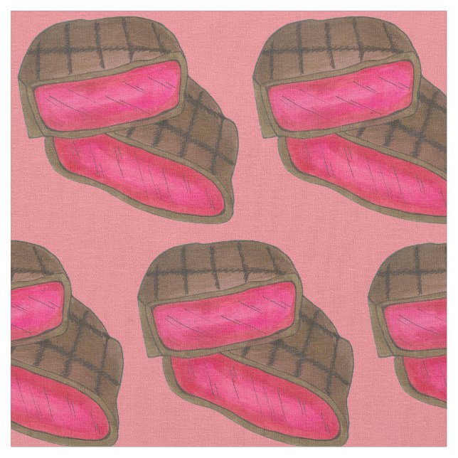 Rare Meat Steak Beef Cut Steakhouse Butcher Food Fabric (Close Up)