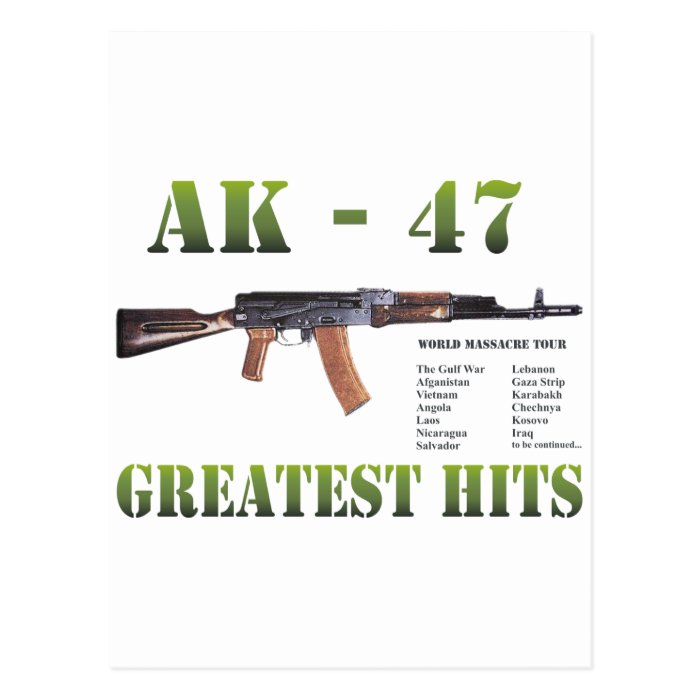 RARE NEW AK 47 KALASHNIKOV GUN POSTCARD