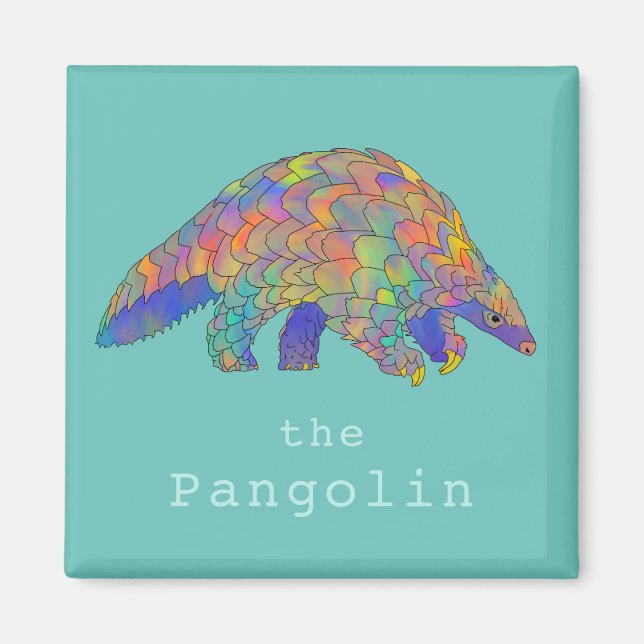 Rare Pangolin anteater colorful  Magnet (Front)