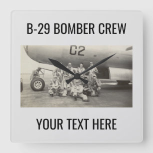 Rare Photo WWII B-29 Bomber Crew Wall Clock