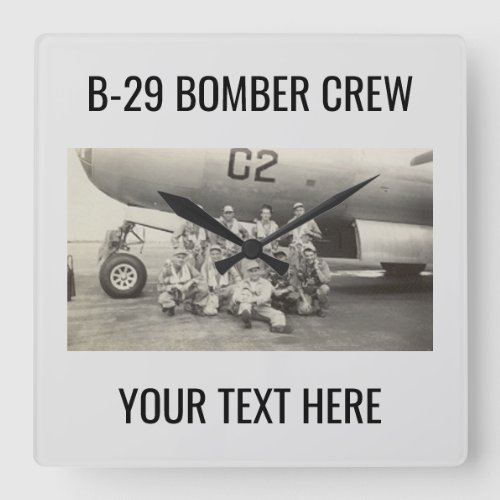 Rare Photo WWII B_29 Bomber Crew Wall Clock