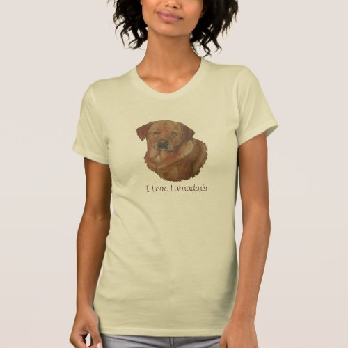 rare red labrador dog portrait yellow lab T_Shirt