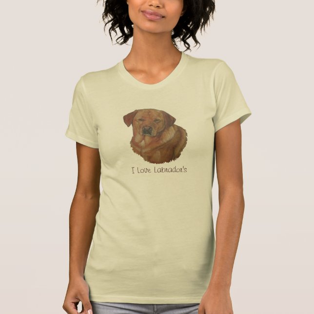 rare red labrador dog portrait yellow lab T-Shirt (Front)