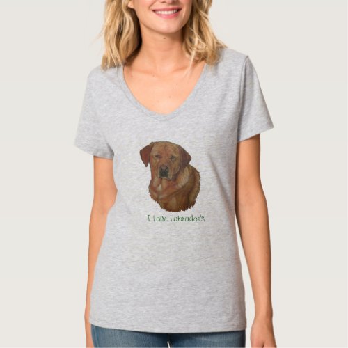 rare red labrador dog portrait yellow lab T_Shirt