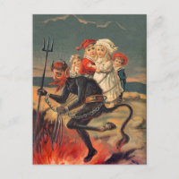 Rare Redheaded Krampus Postcard
