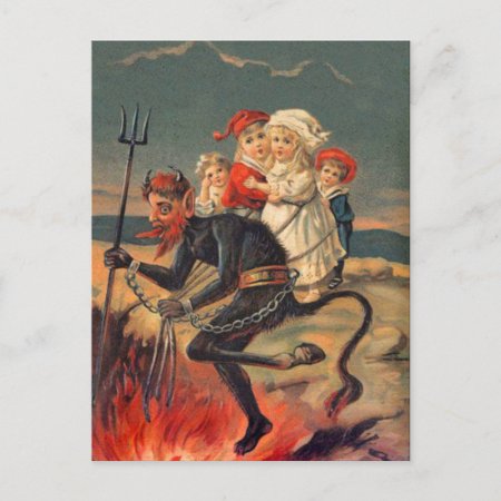 Rare Redheaded Krampus Postcard