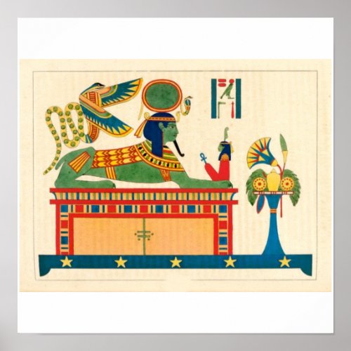Rare Sphinx Egyptian Art Poster