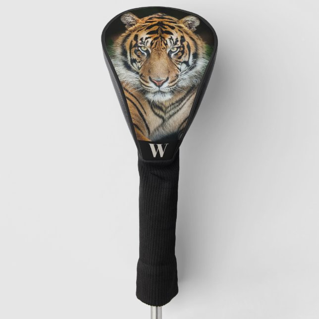 Rare Sumatran Tiger Photo Monogram Initial  Golf Head Cover (Front)