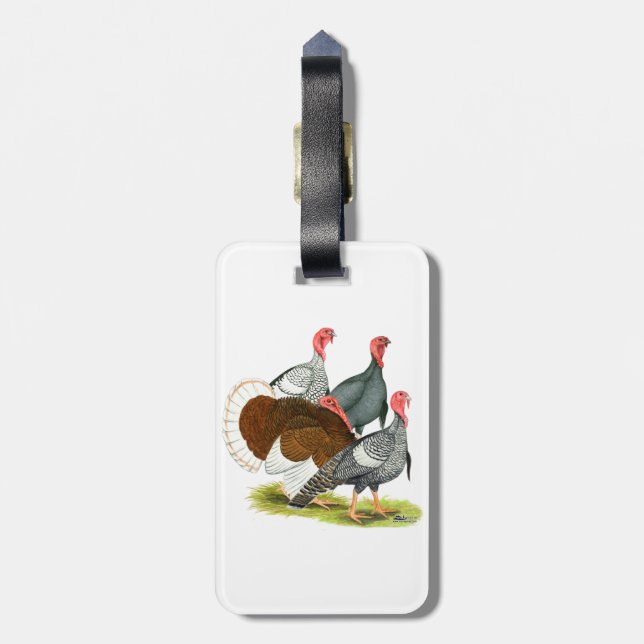 Rare Turkey Quartet Luggage Tag (Back Vertical)