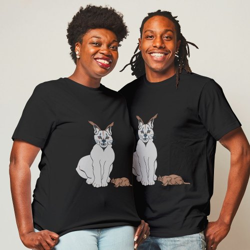 Rare Twin Serval Wildlife Beauty Black  T_Shirt