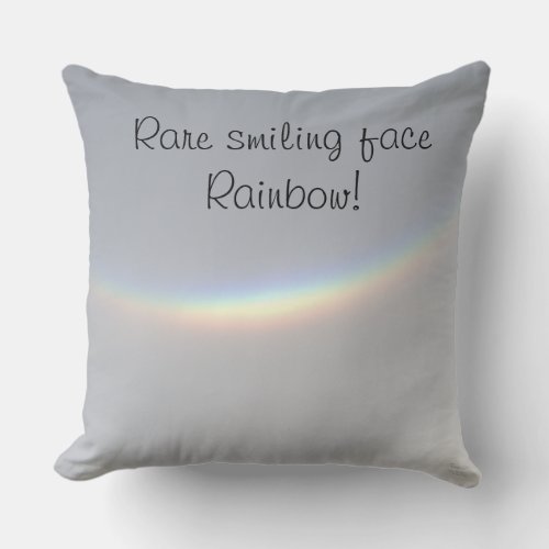 Rare Upside_down Smiling Face Rainbow Jersey Shore Throw Pillow