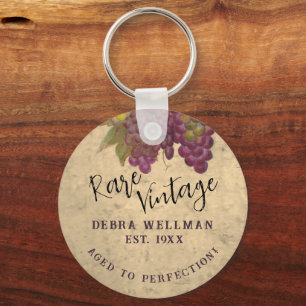 Rare Vintage Birthday Aged to Perfection Custom Keychain