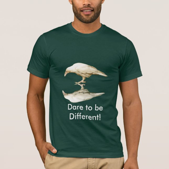 Rare White (leucystic) Raven for Bird-lovers T-Shirt (Front)
