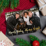 Rarely Calm Always Bright Christmas Photo Foil Holiday Card<br><div class="desc">Celebrate the season with this Stylish Photo Merry Christmas Foil Holiday Card. The item features REAL gold foil. You can customize this further by clicking on the "PERSONALIZE" button. Placeholder image provided by Unsplash and is NOT for sale replace it with your own photos.</div>