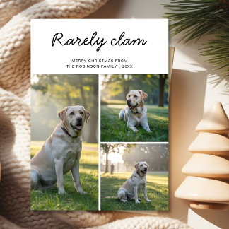 Rarely Christmas 3 Dog with photo Lights Card