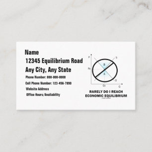 Rarely Do I Reach Economic Equilibrium Econ Humor Business Card