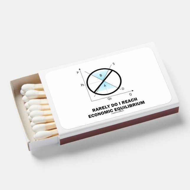 Rarely Do I Reach Economic Equilibrium Econ Humor Matchboxes (Front Open)