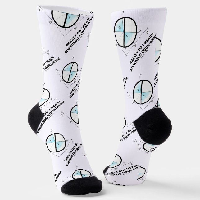 Rarely Do I Reach Economic Equilibrium Econ Humor Socks (Angled)