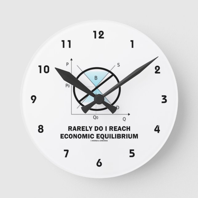 Rarely Do I Reach Economic Equilibrium (Economics) Round Clock (Front)