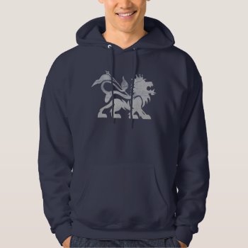 Ras Lion Navy Hoodie by skidoneart at Zazzle