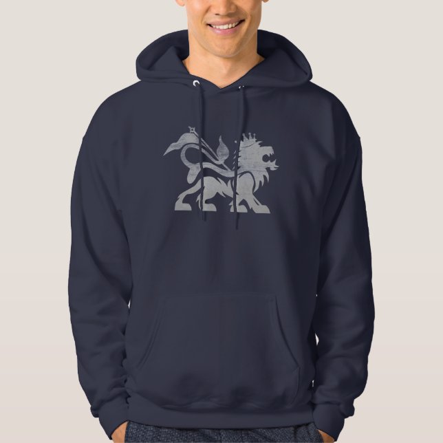 Ras Lion Navy Hoodie (Front)