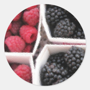 Rasberries and Blackberries Classic Round Sticker