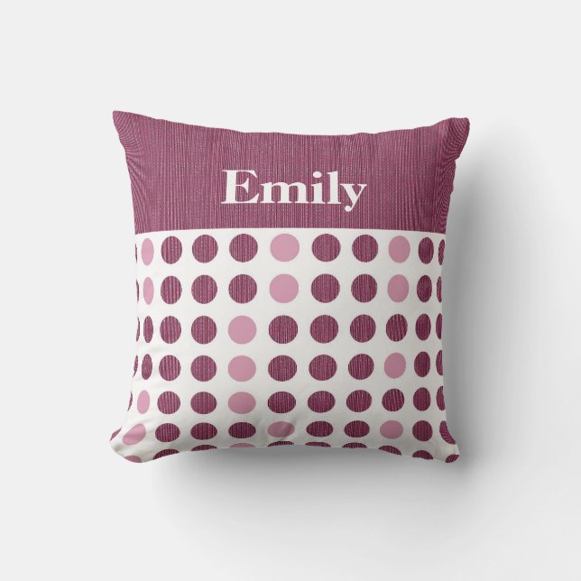 Rasberry Dots - Name Pillows (Front)