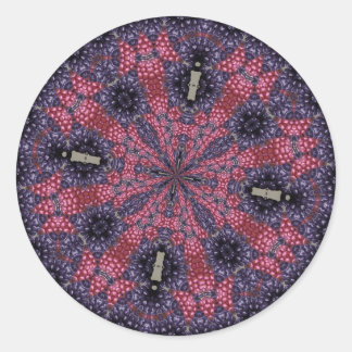 Rasberry Starburst Classic Round Sticker