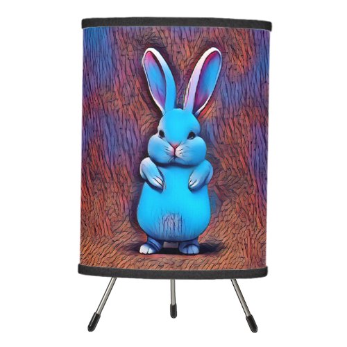 Rascally Rabbit _ Little Blue Bunny Tripod Lamp