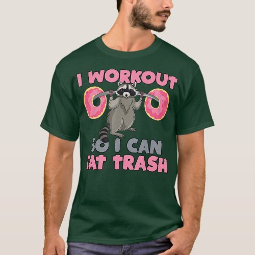 rash Eating Racoon  Funny Gym Swole Rat Weightlift T_Shirt