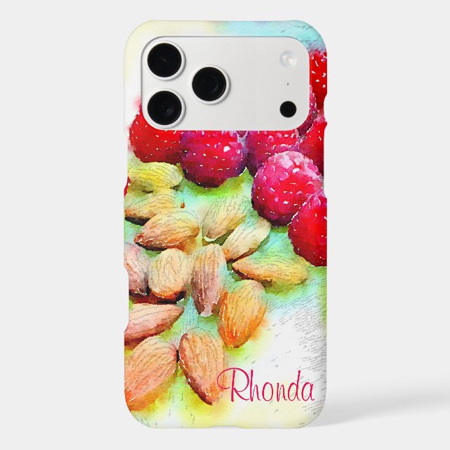 Raspberries and Almonds Watercolor Case-Mate iPhone Case (Back)
