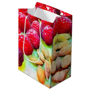 Raspberries and Almonds Watercolor Medium Gift Bag