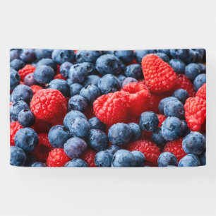 Raspberries and Blueberries Banner