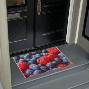 Raspberries and Blueberries Doormat