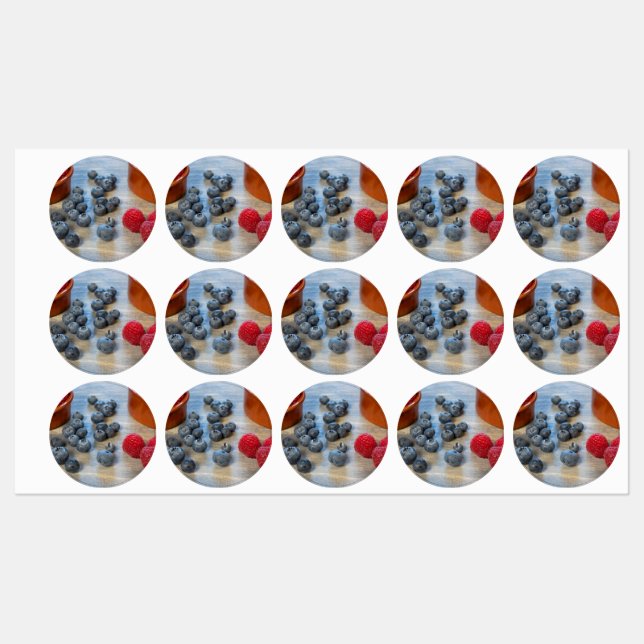 Raspberries and Blueberries Labels (Sheet)