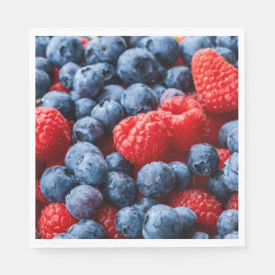 Raspberries and Blueberries Napkins