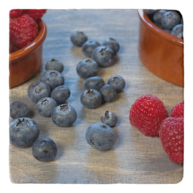 Raspberries and Blueberries Trivet (Front)