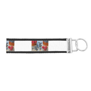 Raspberries and Blueberries Wrist Keychain
