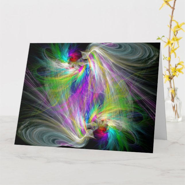 Raspberries and Doves Blank BIG Card (Yellow Flower)