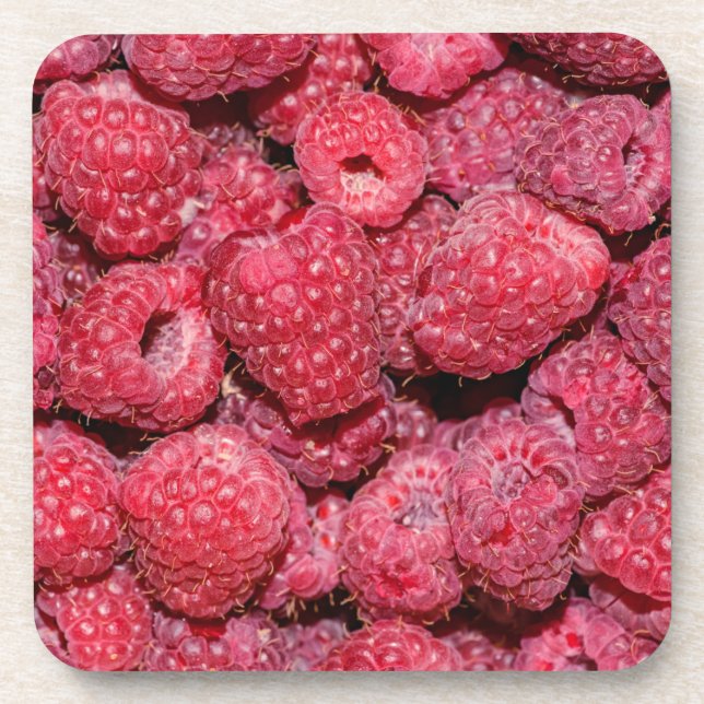 Raspberries Beverage Coaster (Front)