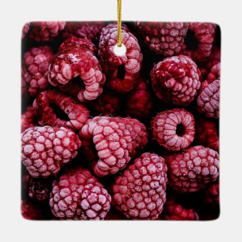 Raspberries Fresh Red Ceramic Ornament