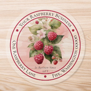 Raspberries Fruit Circle Business Return Address Classic Round Sticker