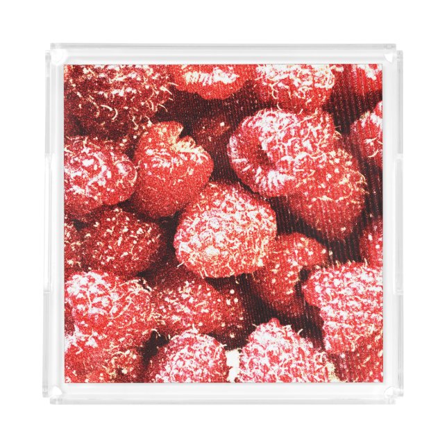 "Raspberries Fruit" Cute Photo. Buy Now Acrylic Tray (Front)