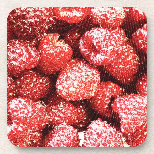 "Raspberries Fruit" Cute Photo. Buy Now Beverage Coaster (Front)