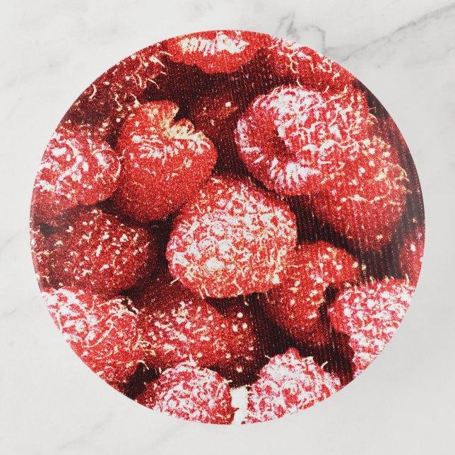 "Raspberries Fruit" Cute Photo. Buy Now Trinket Tray (Front)